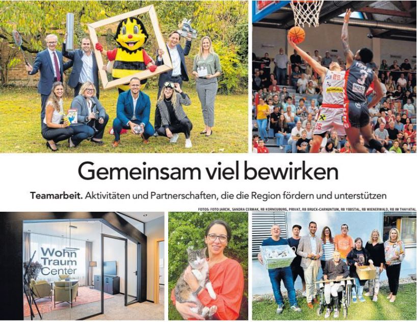 Cover Kurier Kooperation mit fünf Fotos und einem Schriftzug "Gemeinsam viel bewirken"